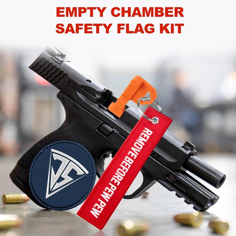 JAGASOL Chamber Flag, Safety Flag for Rifle, Handguns, Shotgun, and Pistol, 6 Chamber Flags with 6 Bright Orange Tags, Universal Compatibility Empty Chamber Indicators, Empty Chamber - Image 2
